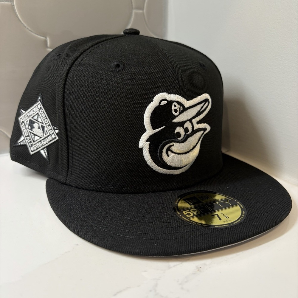 Baltimore Orioles New Era Black 59FIFTY 1993 All Star Game Fitted Hat Size 7 1/8
